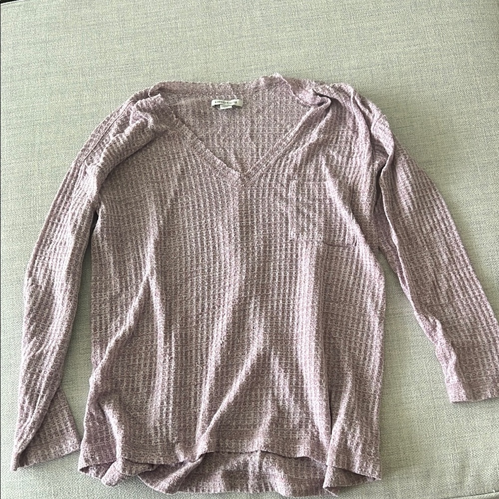 American Eagle Outfitters Textured Mauve Top